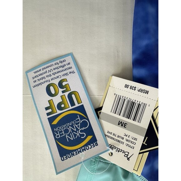 BEETLE & THREAD Blue Sun Protection Swimsuit & Hat UPF 50+ Infant Size 3 Months - Picture 2 of 3